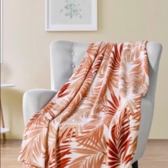 Tropical Oversized Blanket Soft & Cozy Fern Throw Plush Velvet Fleece 50x70 New - Picture 4 of 14